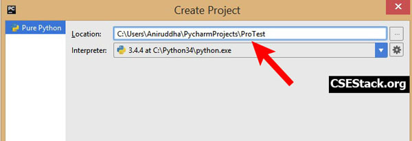 Set Python project name