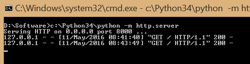  Console for Python HTTP Server Request Response