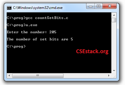 C Program to Count Number of Ones in Binary [Set bits in an Integer]