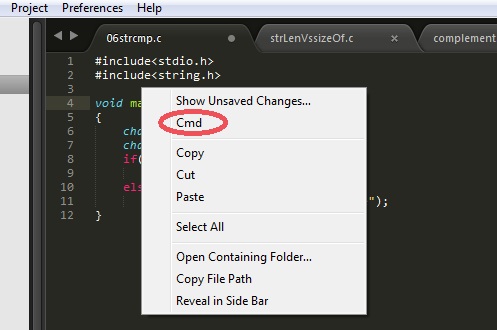 How to Open Command Line Prompt From Sublime Editor in Windows?