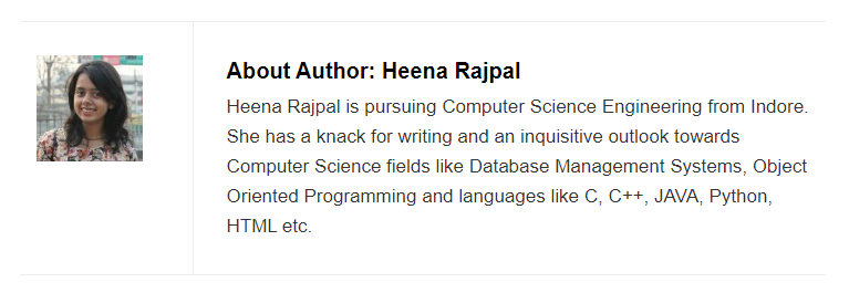 author bio of content writing