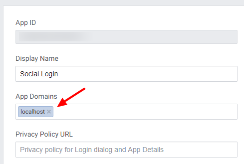 set app domains in facebook app