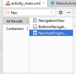 NavHostFragment in container area of Android layout