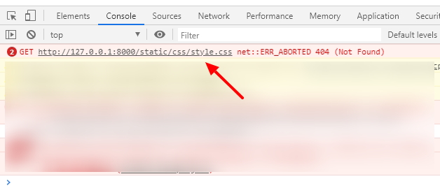 Django static CSS not found error in console