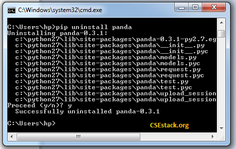 uninstall Python module using pip