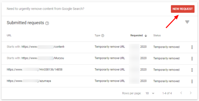 remove URL from GSC